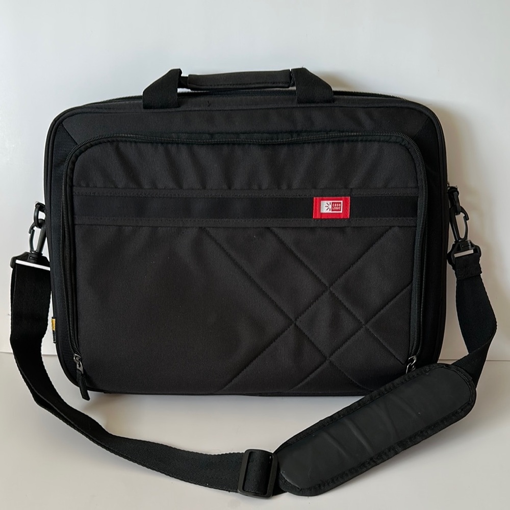 Laptop Case Logic Stylish Black Bag with Shoulder Strap - Picture 12 of 17